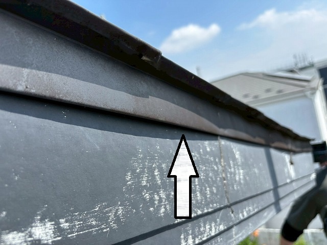 仙台市泉区　唐草からの伝い水で破風が腐食するリスクがある