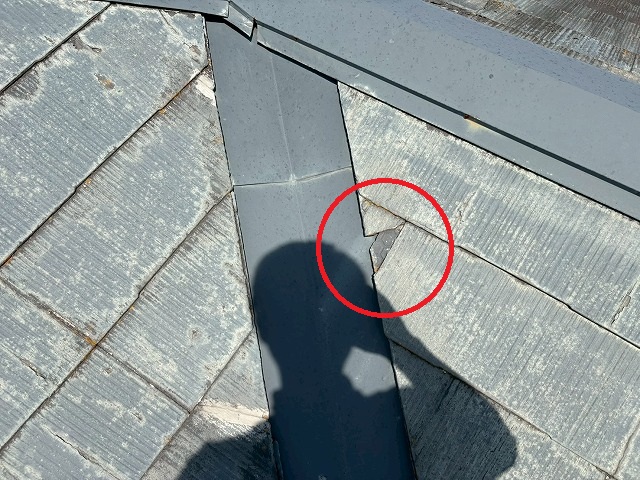 仙台市泉区　谷板金の近くのコロニアルがかけてしまっている