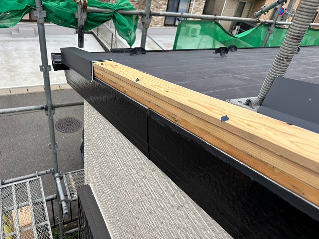 仙台市泉区　ケラバ包み用の木下地を設置した