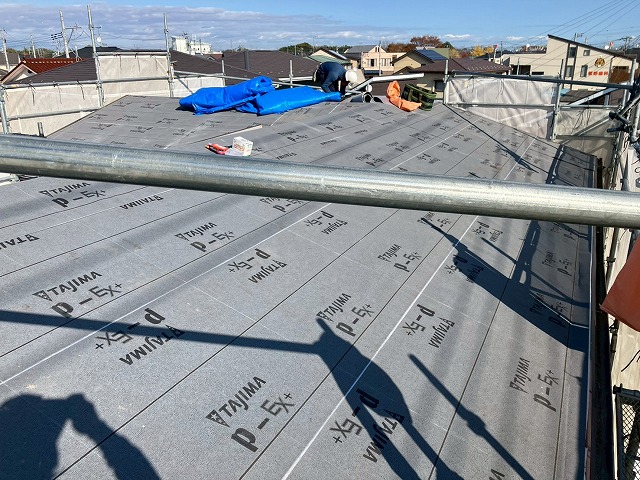 仙台市太白区屋根葺替え工事で使用した改質アスファルトルーフィング