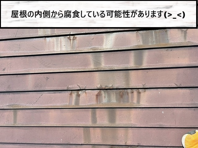 大崎市　屋根の内側から腐食している可能性がある