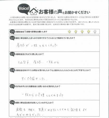 仙台市若林区 I様邸 お客様の声 施工後