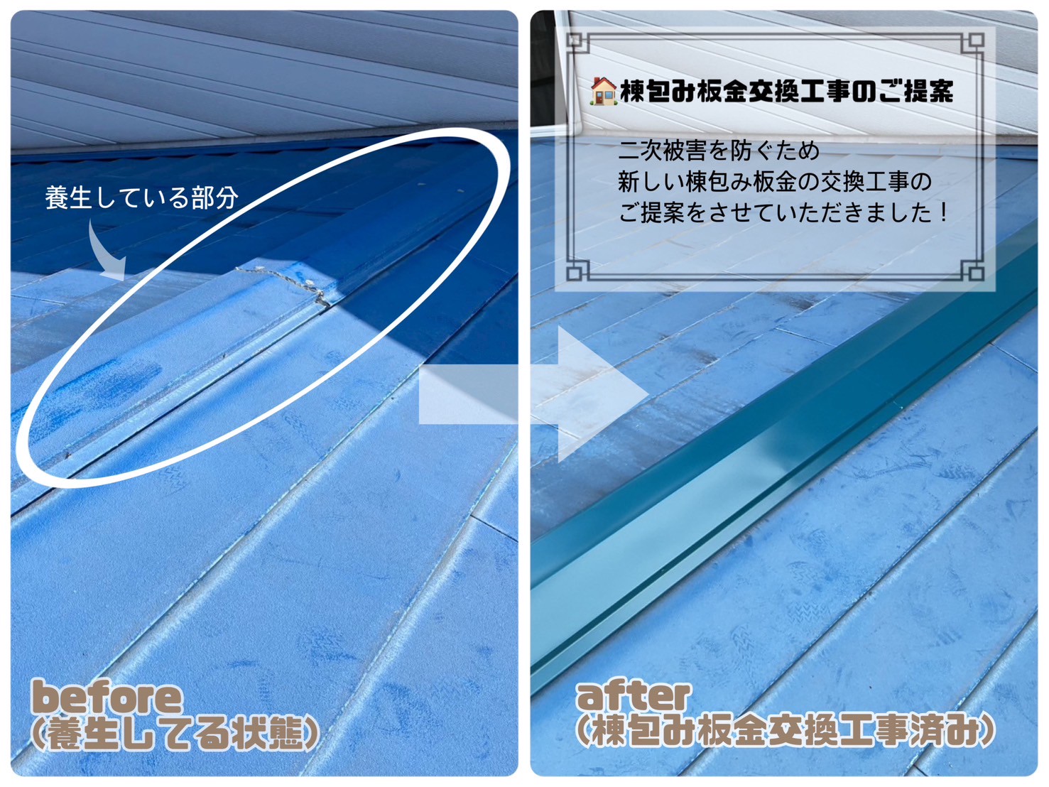 棟包み板金交換工事