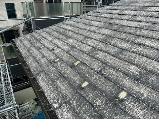 仙台市宮城野区 色褪せたスレート瓦