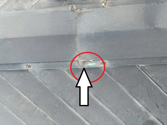 仙台市太白区　棟板金の釘の浮き