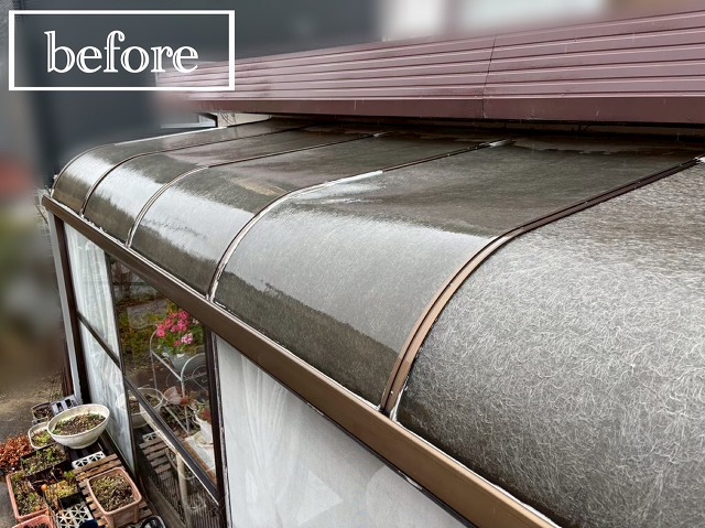 亘理郡-テラス屋根-ポリカーボネート交換工事