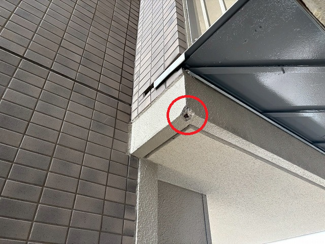 仙台市太白区 マンション補修工事 エキスパンションジョイント躯体 欠けている