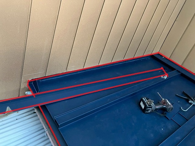 仙台市太白区人来田-1階屋根カバー工事