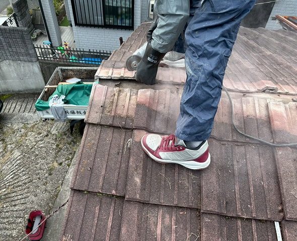 仙台市泉区 貸家 上部平瓦切断