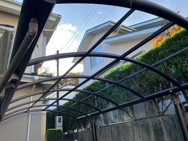 仙台市青葉区にて-カーポートパネル脱着工事