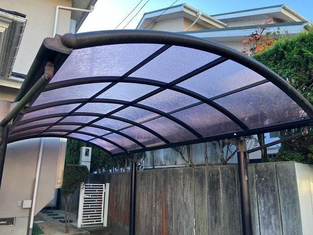 仙台市青葉区にて-カーポートパネル脱着工事