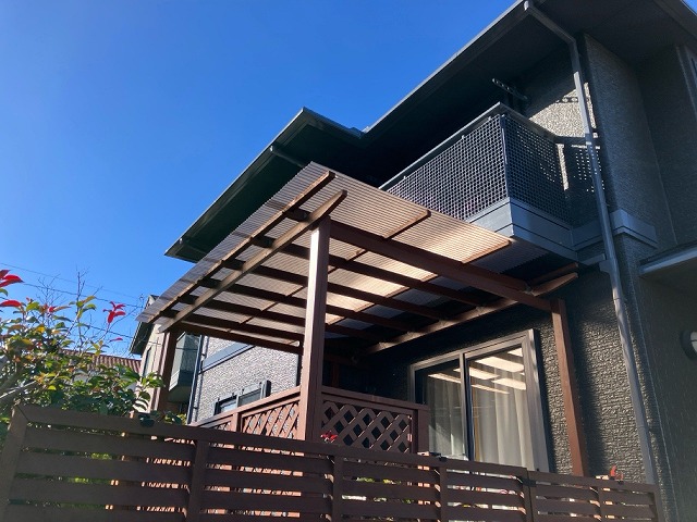 名取市-テラスポリカ波板交換工事-ポリカ波板取り付け