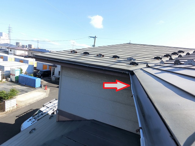 名取市 現調紹介 軒樋の歪み