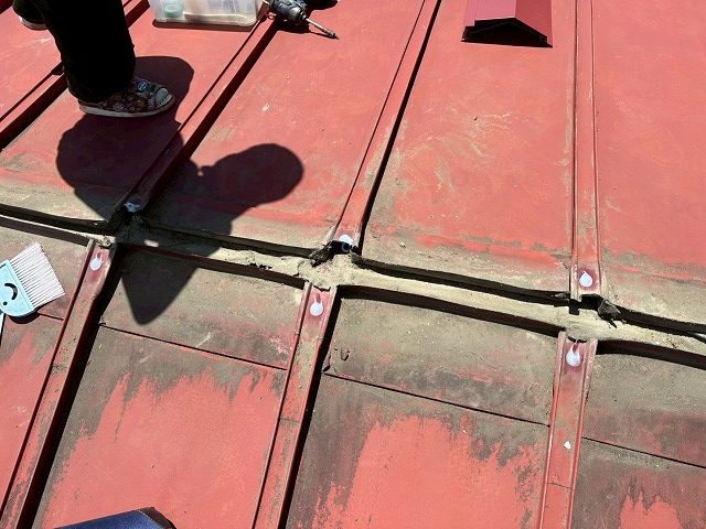 既存棟板金の撤去後