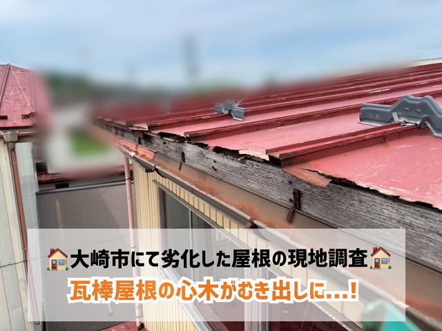 大崎市で瓦棒屋根の心木がむき出しに…！現地調査の様子をご紹介します！