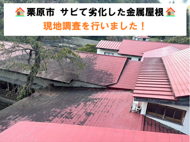 栗原市 劣化した金属屋根の調査!!サビ・塗膜の剝がれ・黒ずみが発生していました。