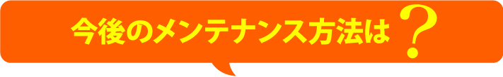 今後のメンテナンス方法は？