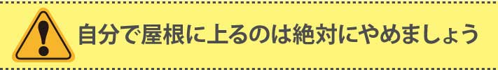 自分で屋根に上るのは絶対にやめましょう